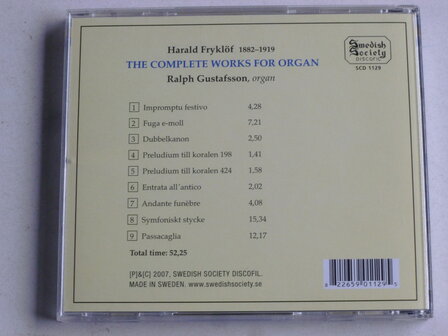 Harald Frykl&ouml;f - The Complete Works for Organ / Ralph Gustafsson