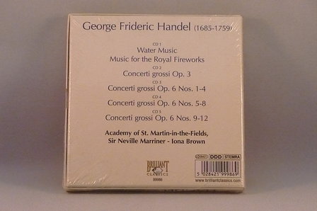 Handel - Watermusic / Music for the Royal Fireworks / Concerti grossi (5 cd) Nieuw