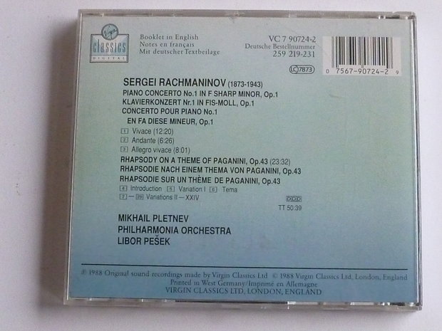 Rachmaninov - Piano Concerto no. 1 / Mikhail Pletnev