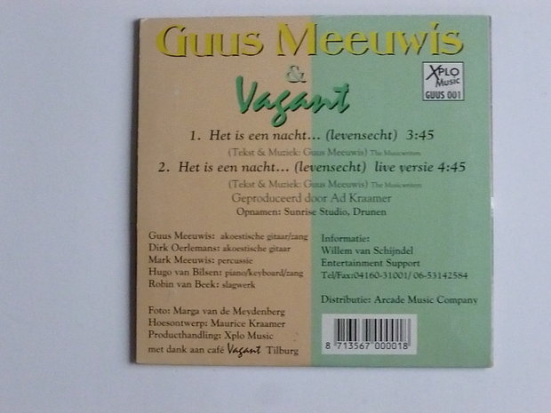 Guus Meeuwis - Het is een nacht... (levensecht) CD Single