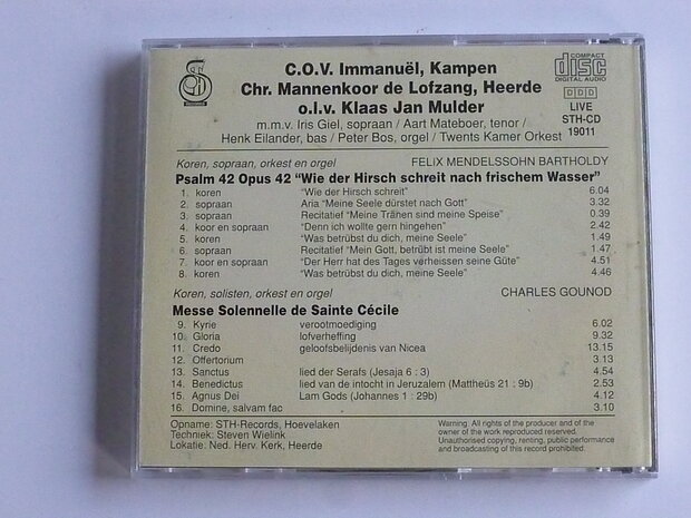 F.Mendelssohn Bartholdy / Gounod - C.O.V Immanuel , De Lofzang olv Klaas Jan Mulder