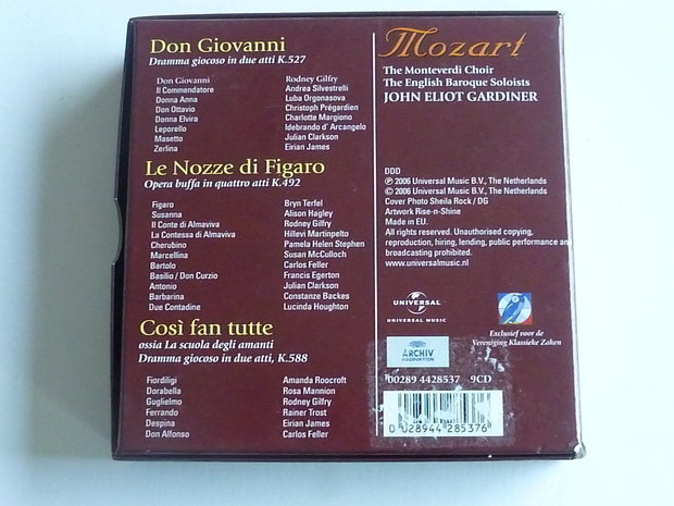 Mozart - Don Giovanni / Le Nozze di Figaro / Cosi fan Tutte / Gardiner (9CD)