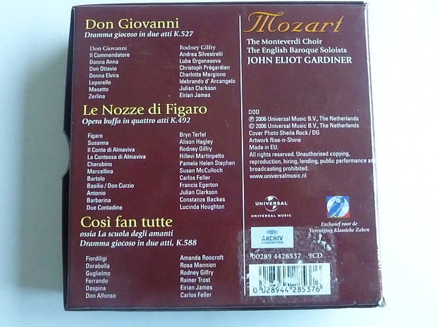 Mozart - Don Giovanni / Le Nozze di Figaro / Cosi fan Tutte / Gardiner (9CD)