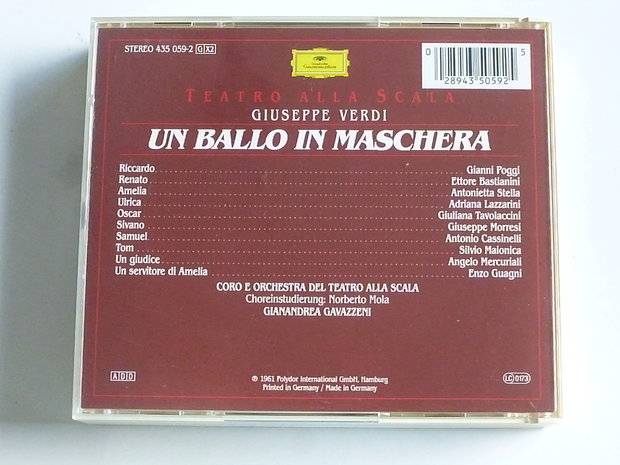 Verdi - Un Ballo in Maschera / Poggi, Bastianini, Gavazzeni (2 CD)