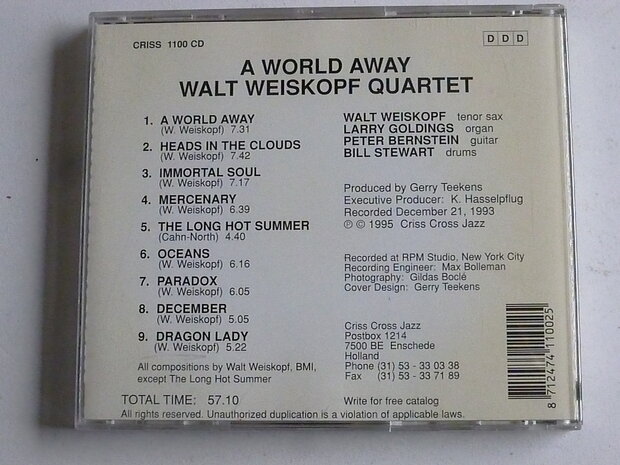 Walt Weiskopf Quartet - A World Away