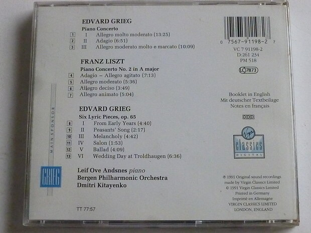 Grieg - Piano Concert / Leif Ove Andsnes (gesigneerd)