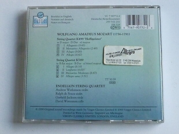 Mozart - String Quartet k499, K589 / Endellion String Quartet