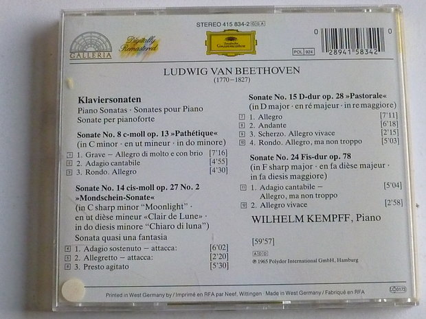 Beethoven - Klaviersonaten / Wilhelm Kempff