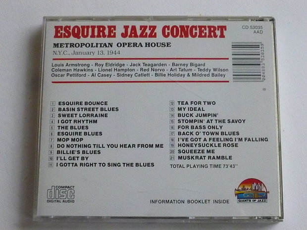 Esquire Jazz Concert - L. Armstrong, Roy Eldridge, Art Tatum, C Hawkins, Billie Holiday