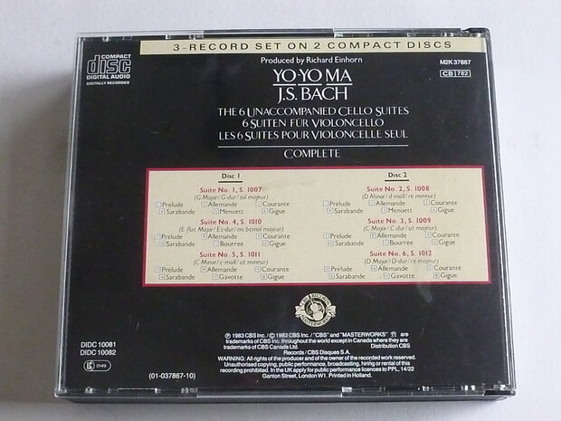 J.S.Bach - The 6 Unaccompanied Cello Suites / Yo-Yo Ma (2 CD)