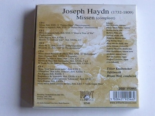 Haydn - Missen / Bruno Weil (5 CD)