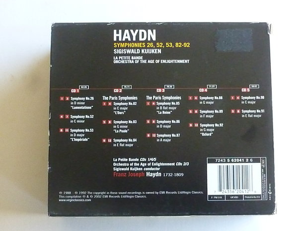 Haydn - Symphonies 26,52,53,82-92 / Sigiswald Kuijken (5 CD)