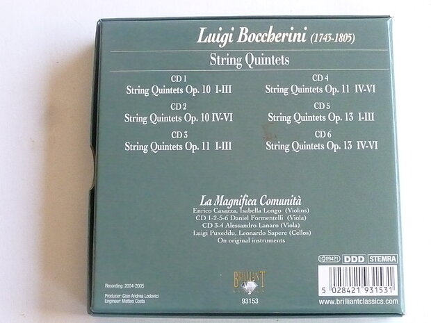 Boccherini - String Quintets / La Magnifica Comunita (6 CD)