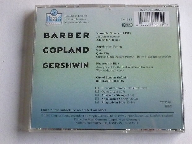 Barber, Copland, Gershwin - Richard Hickox