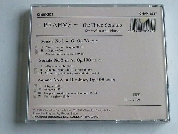 Brahms - The Three Sonatas / Lydia Mordkovitch. Oppitz