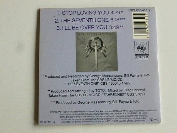 Toto - Stop loving you (CD Single)