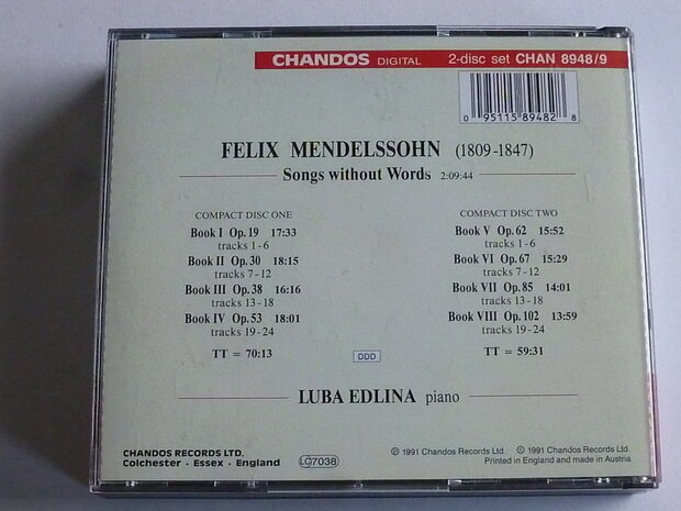 Mendelssohn - Songs without words / Luba Edlina (2 CD)