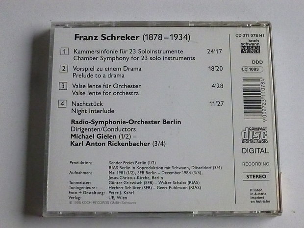 Franz Schreker - Kammersinfonie, Vorspiel / Michael Gielen