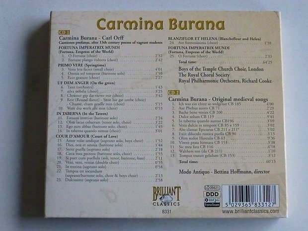 Orff - Carmina Burana / Richard Cooke (2 CD)