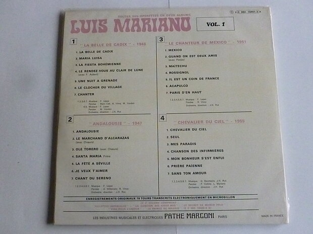 Luis Mariano -  toutes ses operettes vol.1 (2 LP)