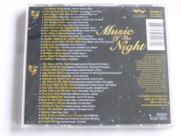 Music of the Night - The greatest hits from Stage and Screen (2 CD)