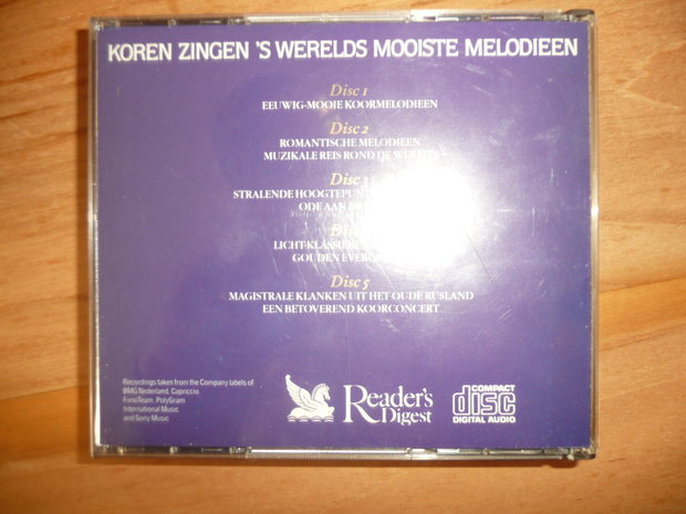 Koren zingen 's werelds mooiste melodieën (5 CD Box)