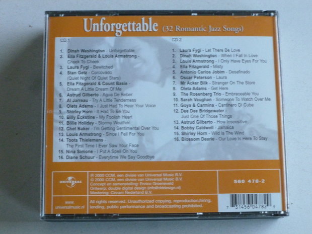 Unforgettable (32 Romantic Jazz Songs) 2 CD