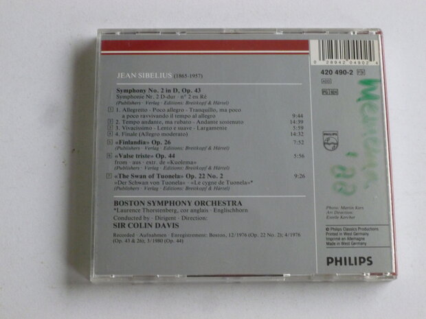 Sibelius - Symphony no 2 / Sir Colin Davis