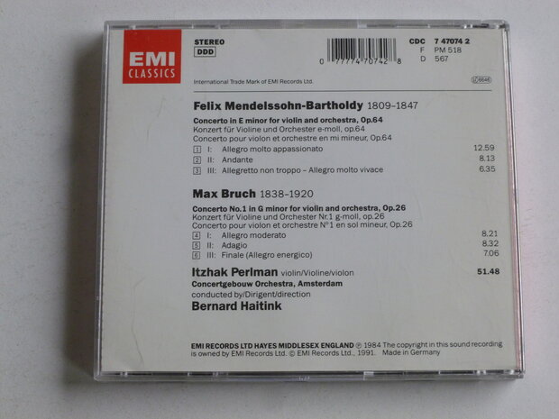 Mendelssohn, Bruch - Itzhak Perlman, Bernard Haitink