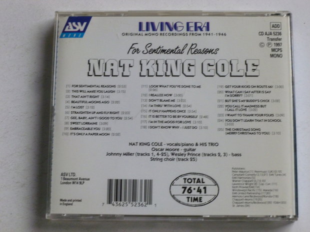 Nat King Cole - For Sentimental Reasons