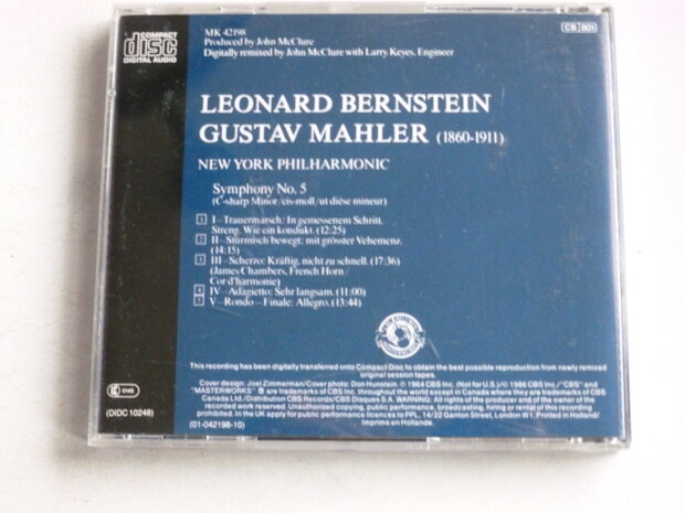 Mahler - Symphony no 5 / New York Philh.  Leonard Bernstein