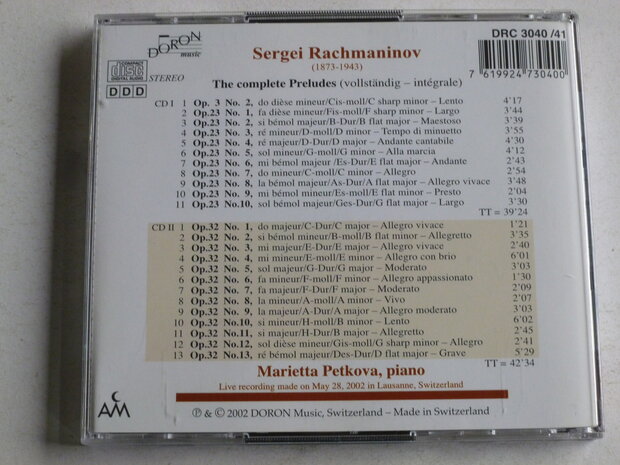 Rachmaninov - The Complete Preludes / Marietta Petkova (gesigneerd) 2 CD