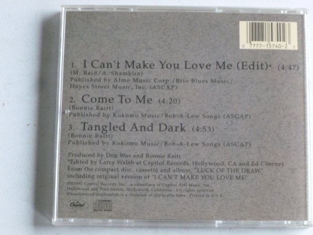 Bonnie Raitt - I can't make you love me (cd single)