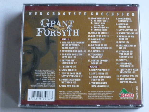 Grant & Forsyth - Hun grootste Successen (2 CD)