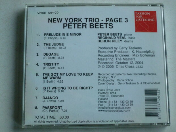 Peter Beets - New York Trio page 3