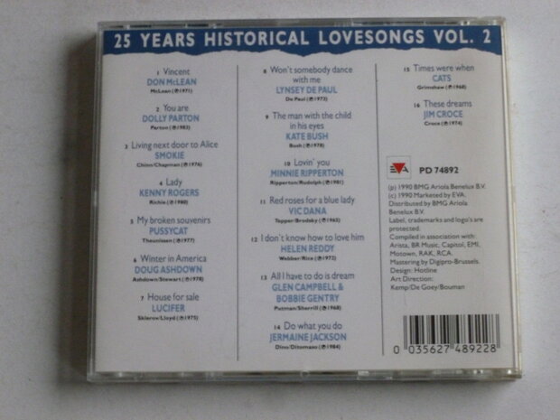 25 Years Historical Love Songs vol. 2