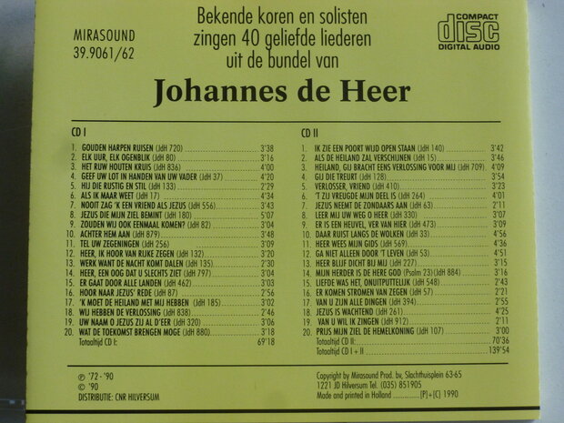 Er komen stromen van zegen - Zangbundel van Johannes de Heer (2 CD)