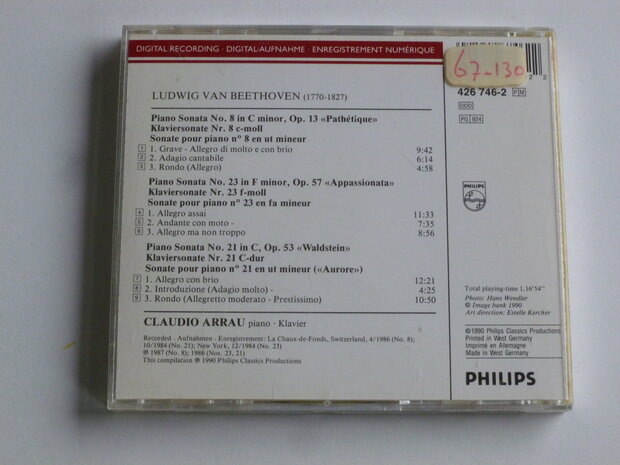 Beethoven - Klaviersonaten 8,23 & 21 / Claudio Arrau