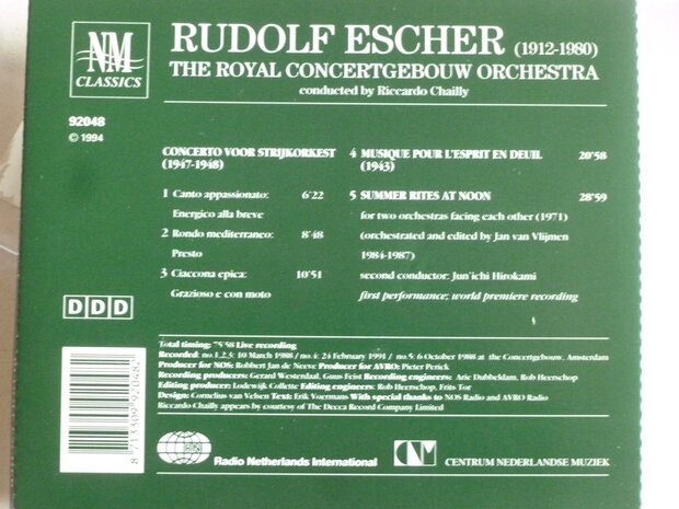 Rudolf Escher - Concerto voor strijkorkest / Riccardo Chailly