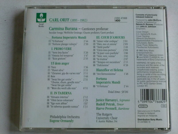 Orff - Carmina Burana / Eugene Ormandy