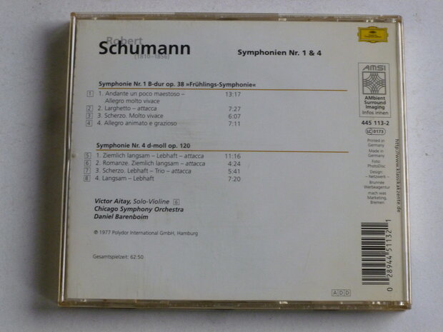 Schumann - Symphonie nr. 1 & 4 / Daniel Barenboim