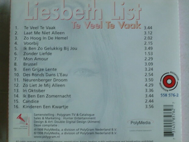 Liesbeth List - Te Veel Te Vaak