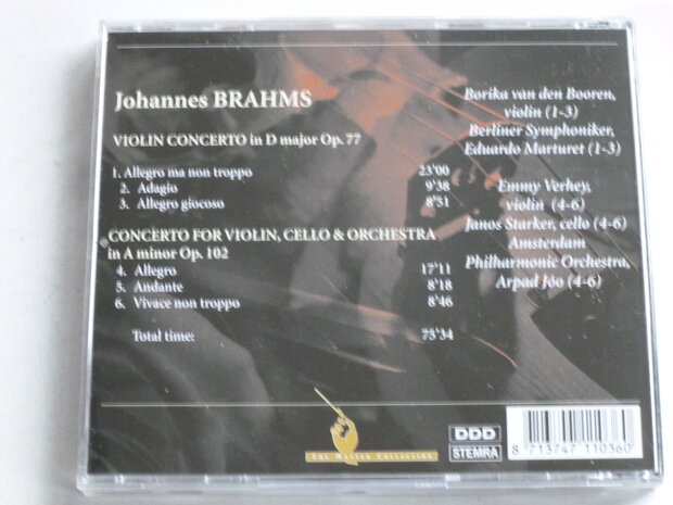 Brahms - Violin Concerto / Borika van den Booren, Emmy Verhey