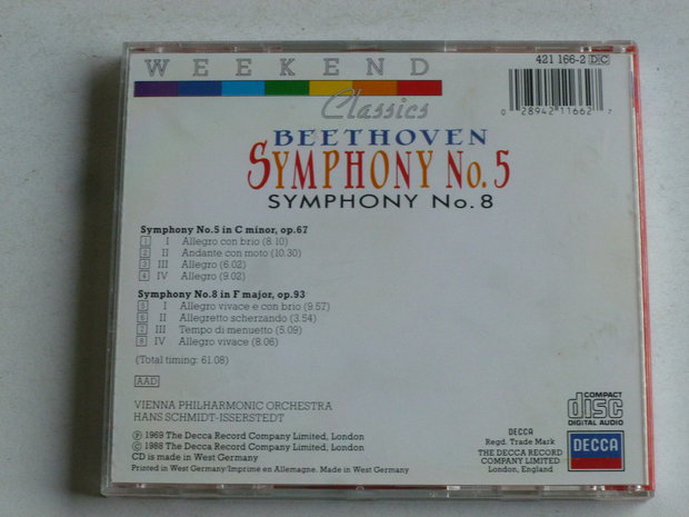 Beethoven - Symphony 5, 8 / Hans Schmidt Isserstedt