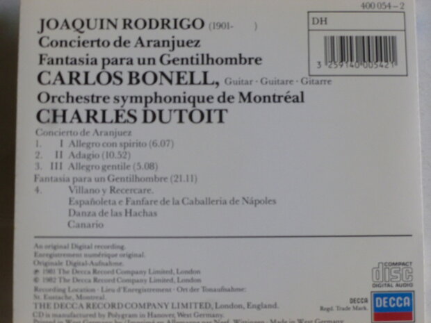 Rodrigo - Concierto de Aranjuez / Carlos Bonell, Dutoit