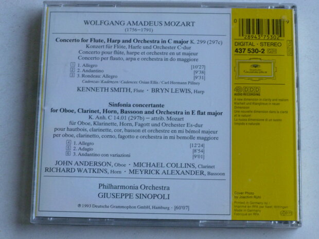 Mozart - Concerto for Flute, Harp and Orch. / Sinopoli