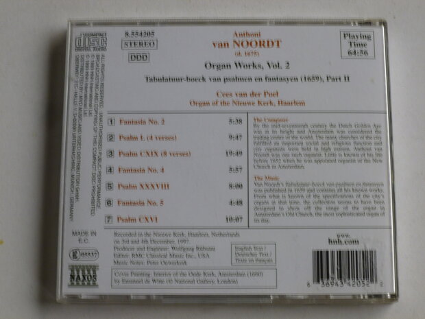 Anthoni van Noordt - Organ Works vol.2 / Cees van der Poel