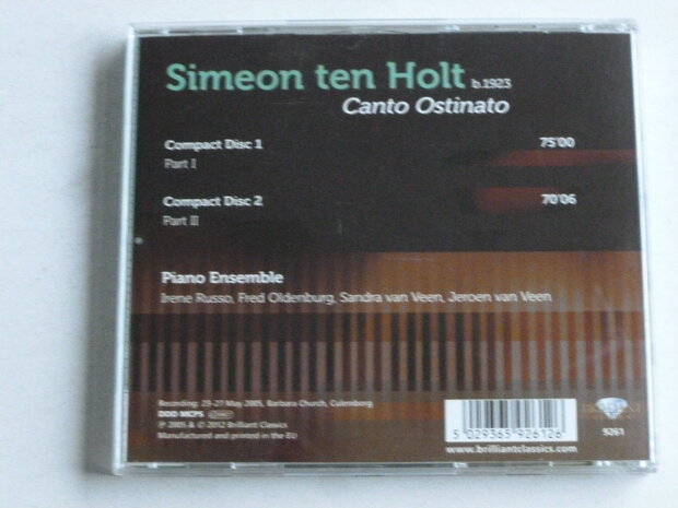 Simeon ten Holt - Canto Ostinato / Piano Ensemble, Jeroen van Veen (2 CD)