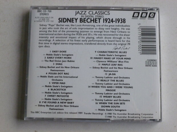 Sidney Bechet - 1924 to 1938