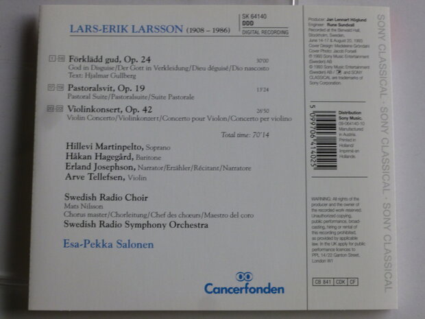 Larsson - Förklädd gud, pastoral suite / Esa Pekka Salonen